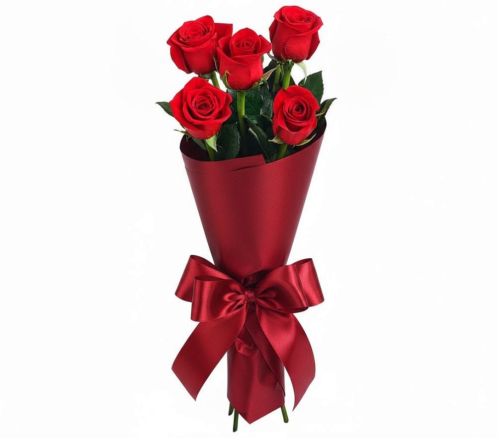 Букет 5 Красных роз Эдлесс Лав в Колпне