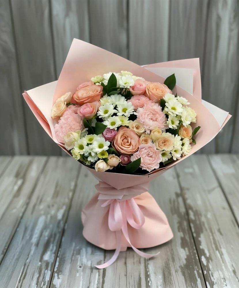 Букет цветов из: Гвоздики, Розы и Хризантемы в Колпне