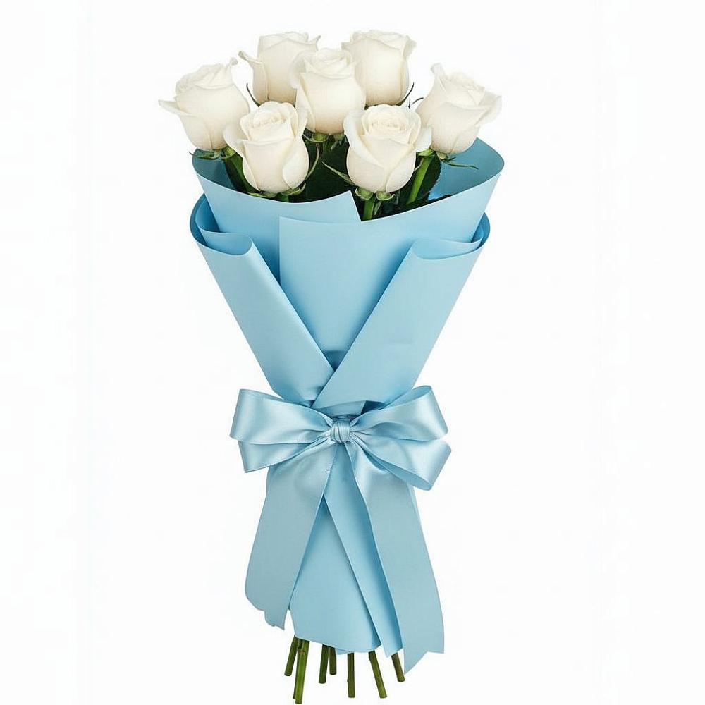 Букет 7 белых роз Проуд в Колпне