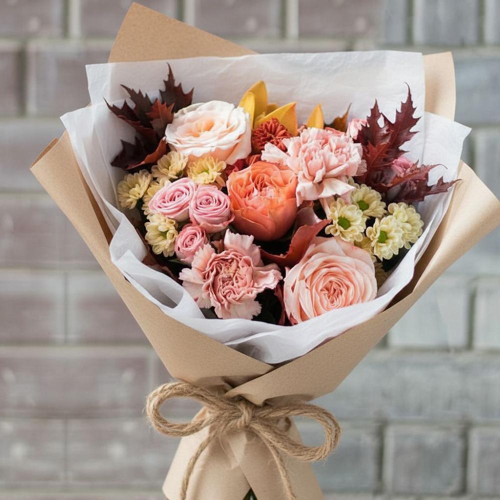 Букет цветов из: Гвоздики, Хризантемы и Розы в Колпне