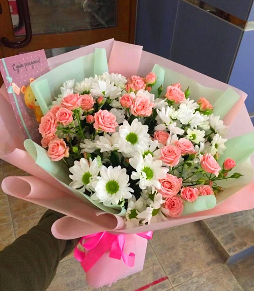 Букет цветов из: Розы и Хризантемы в Колпне