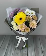 Букет цветов из:  Розы, Герберы и Хризантемы в Колпне