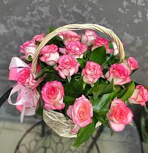 Цветочная композиция из Розы в корзине #REPLACE_PRED# Колпне