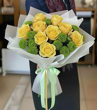 Букет цветов из:  Хризантемы и Розы в Колпне