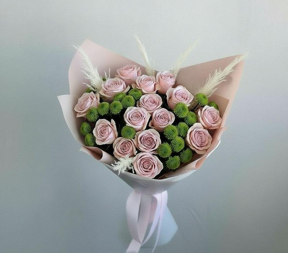 Букет цветов из: Розы и Хризантемы в Колпне