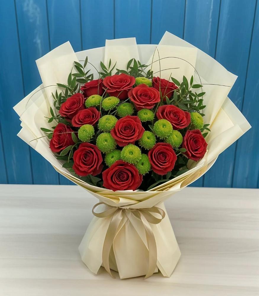 Букет цветов из: Розы и Хризантемы в Колпне