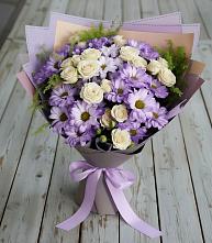 Букет цветов из:  Хризантемы и Розы #REPLACE_PRED# Колпне